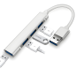 HUB Type-C 4 en 1 pour Ordinateur Portable 1 Port USB 3.0 + 3 Ports USB 2.0 - Argenté — ECO · Smarty Paris 18e